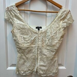 Le Chateau Ivory Lace Blouse